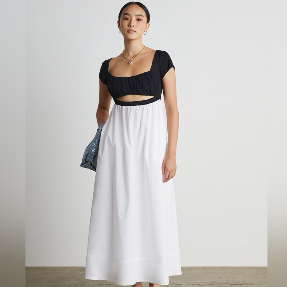 Who What Wear Black and White Cutout Maxi Dress